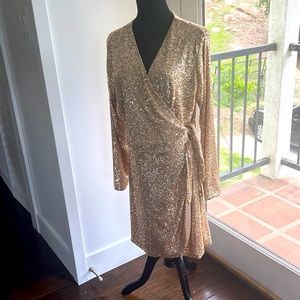 Gold sequined dress